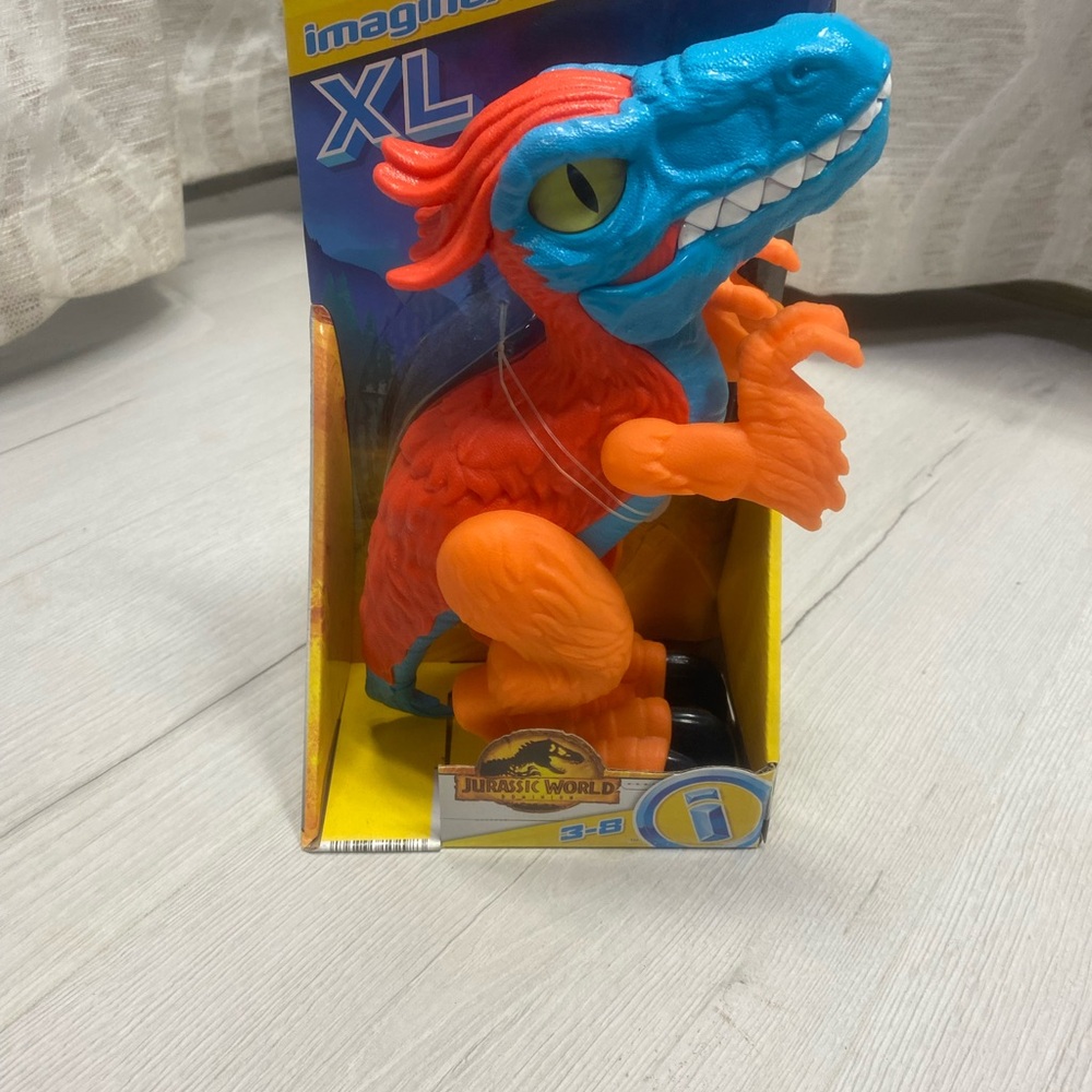 Fisher-Price Imaginext XL Blue and Orange Raptor Figure